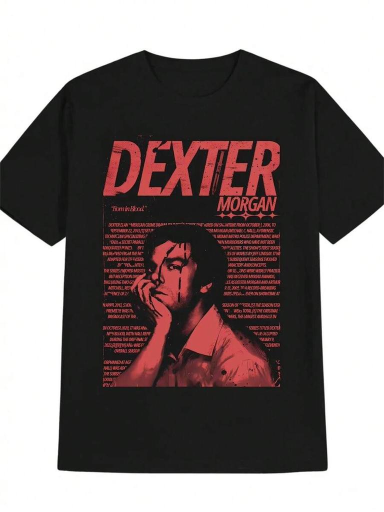 Classic TV Series Print T-Shirt Casual Cotton Retro T-Shirt Men's Fashion Oversized Street Wear Unisex