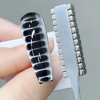 Magnet na nehty s krokodýlím vzorem, kočičí oko, silný efekt, vlna, geometrický nehtový magnet, UV přitažlivost, sada magnetů na manikúru, DIY nástroj