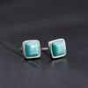 Designer Neue Original Retro Chinesische Intarsien Türkis Quadrat Ohrstecker für Frauen Exquisite Kleine Einfache Damen Schmuck