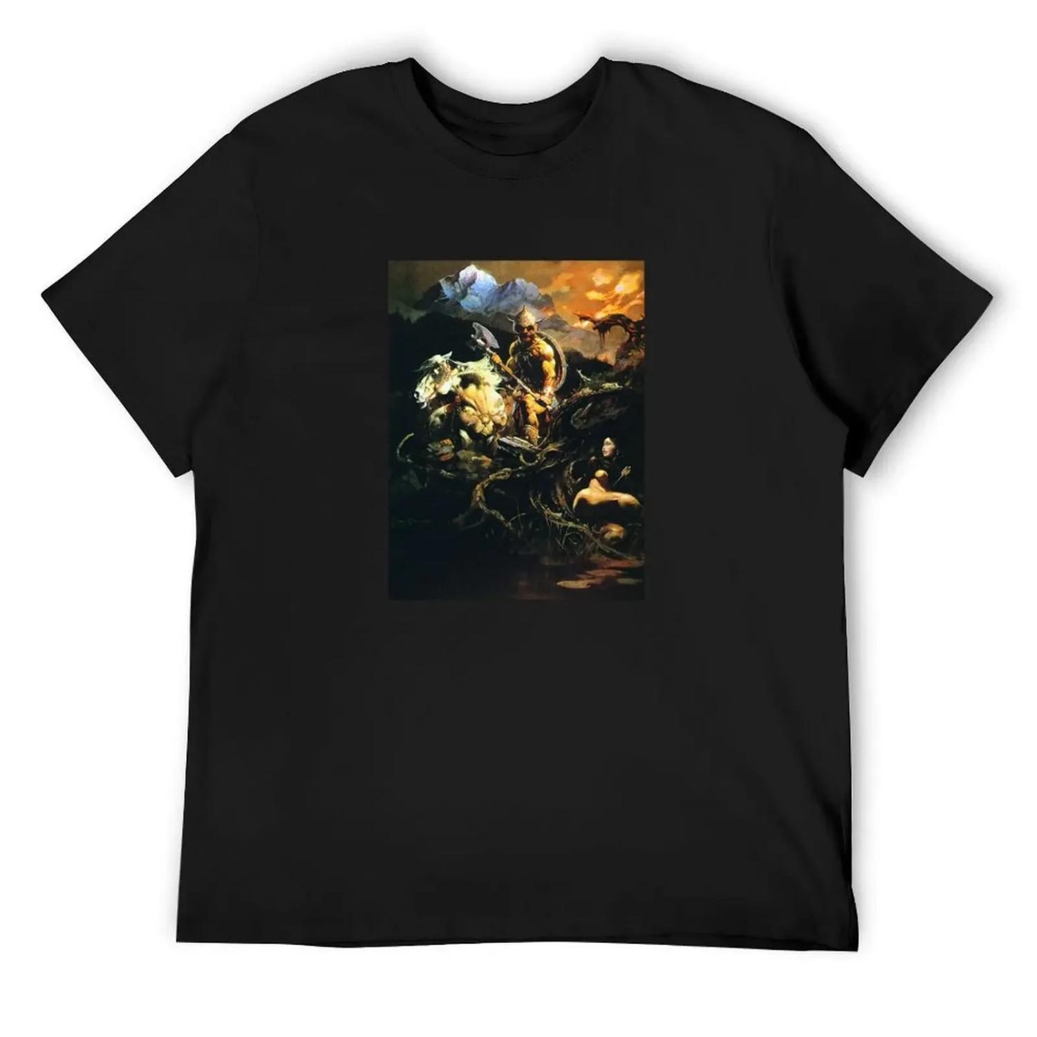 

Frank Frazetta Untitled T-Shirt valentines boutique clothes street wear vintage clothes workout shirts for men XXXXXL чорний