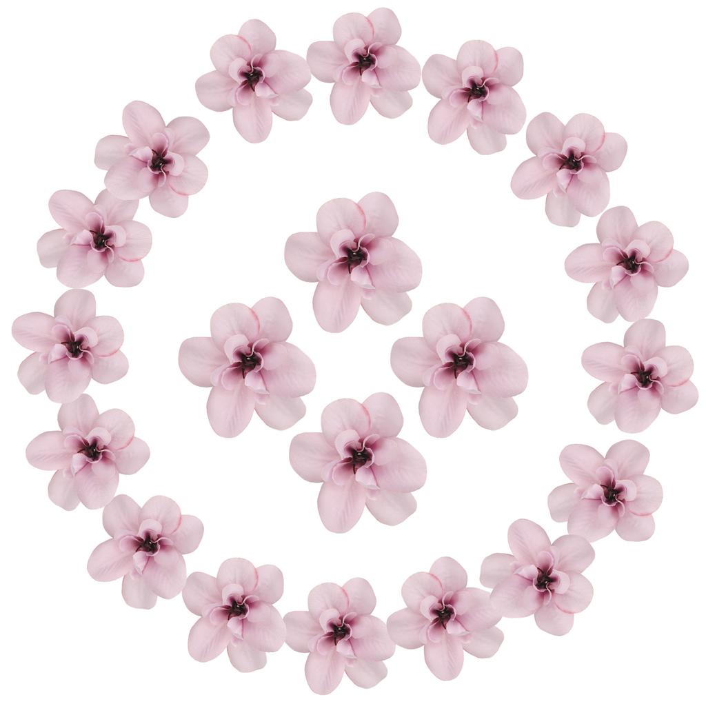 20Pcs Artificial Cattleya Flower Head Fake Cattleya Heads Bulk Artificial Flowers for DIY Wedding Bouquets Party Home Decoration