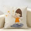 Yoshitomo NNara Movie Cushion Cover Natural Linen Organic Fabric DoubleSided Printing Room Sofa Decor Pillow Case
