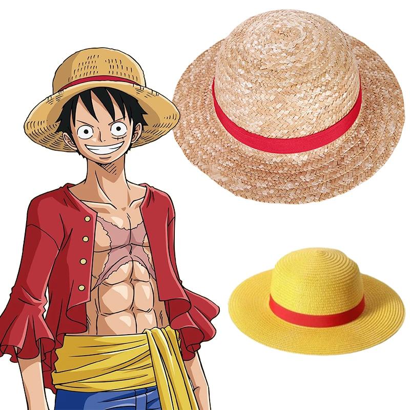 Luffy Straw Hat Anime Cosplay Prop Hat Role Play Performance Summer Beach Accessories Adult Unisex Sunshade Hat Halloween Gift