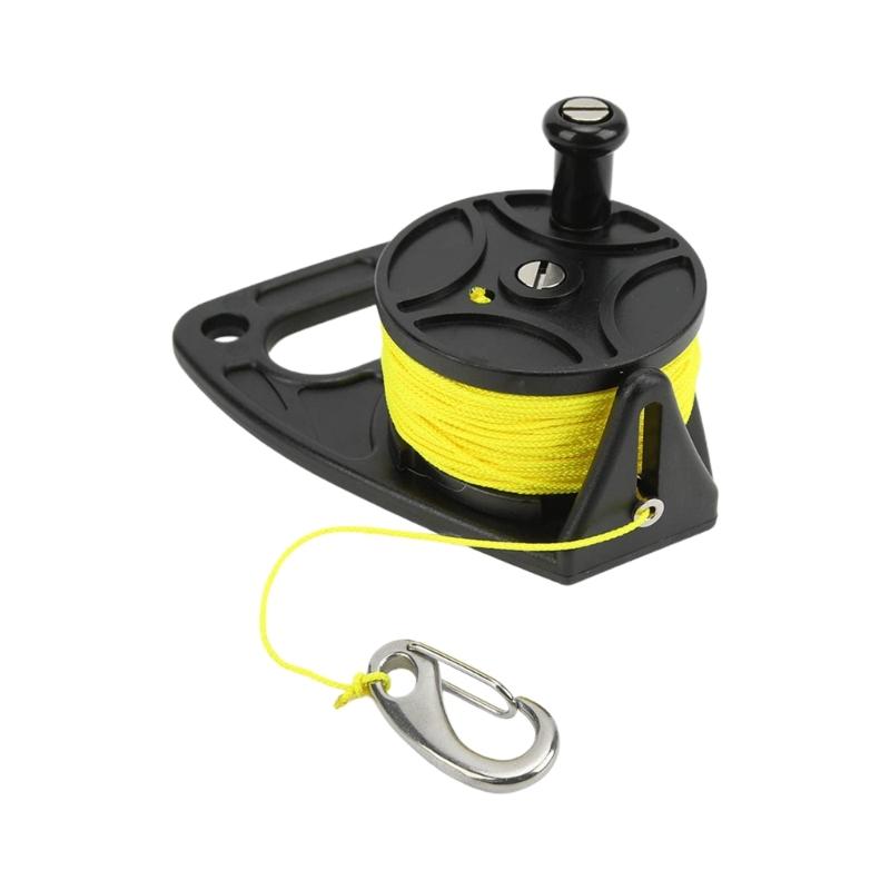 Scubas Ratchets Dives Reel with Handle Stop Switches High Visibility Retractable Line Diving Reel Finger Spool Easy Use
