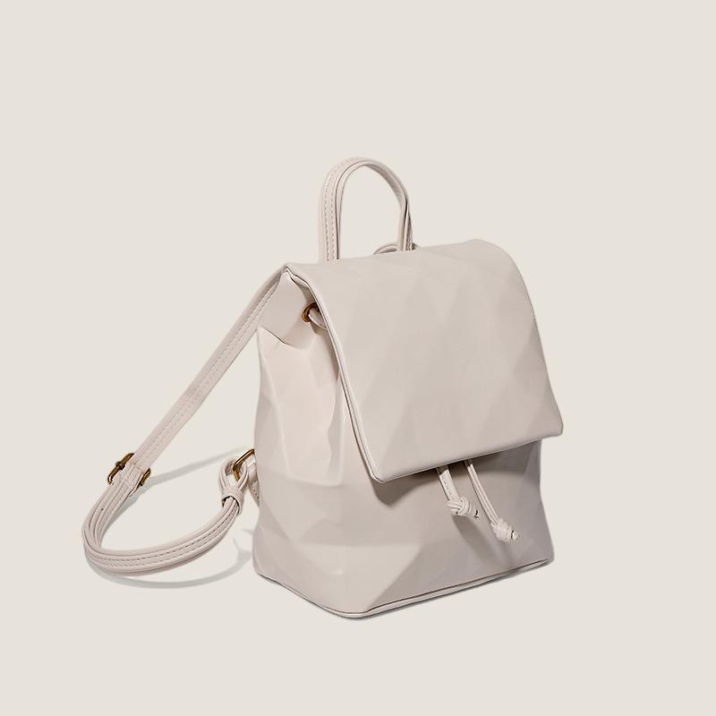 Geometric Diamond Pattern Double Shoulder Backpack - Versatile for Work, Commute, Travel & Outings