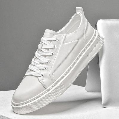 Nowe Męskie Buty Codzienne z Prawdziwej Skóry Wysokiej Jakości Wygodne Białe Sneakersy Ręcznie Robione Oddychające Buty do Biegania Pasujące do Wszystkiego Buty Biurowe