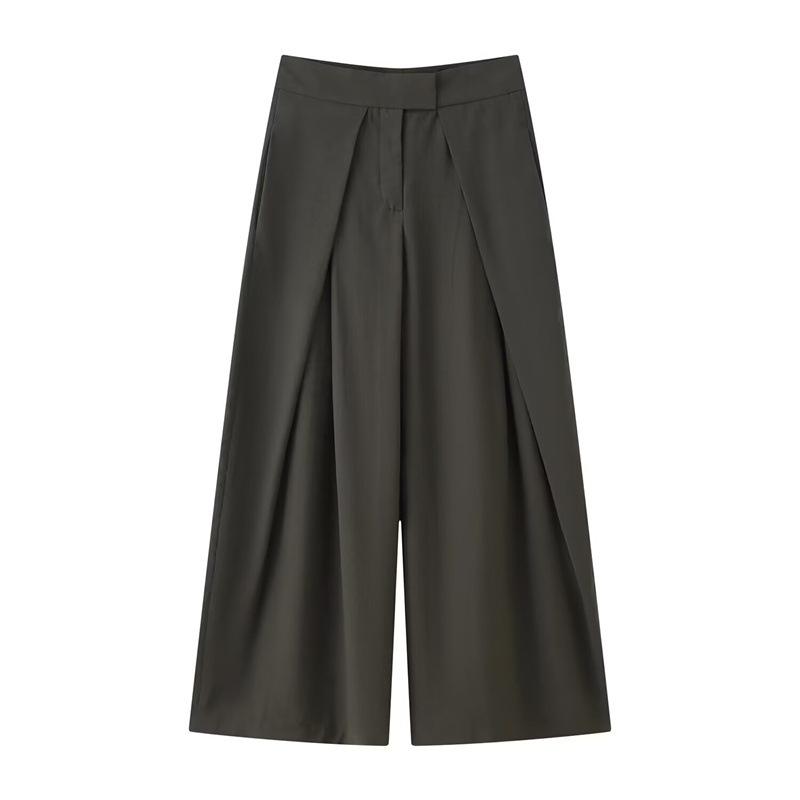 European & American Retro Style Women's Loose Wide-Leg Pants with Pleats - 2025 Collection