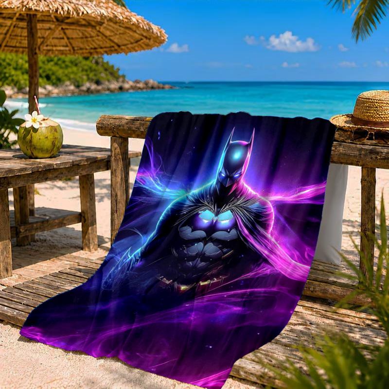 Bat Neon Lights Beach Towel Microfiber Beach Towel, Lightweight and Quick-Dry, for Summer Travel, Swimming Pool Fan Birthday Gift