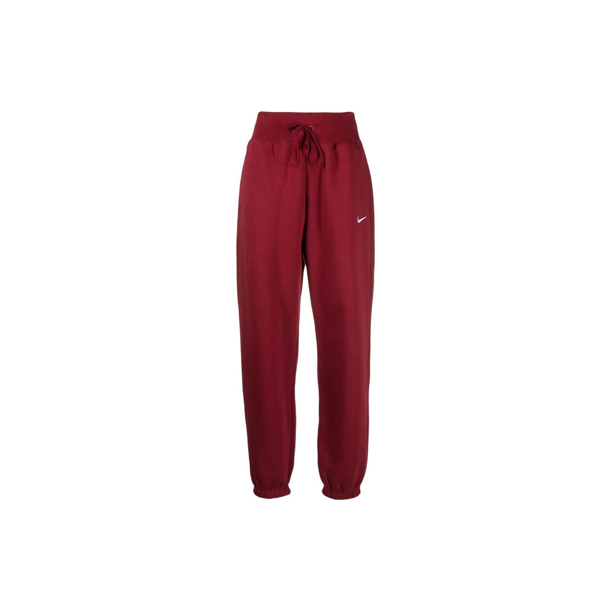 

Nike Sportswear Solid Logo Print Drawstring Elastic Waist Cuffed Knit Joggers Women Joggers Deep-Red DQ5887-677 XS