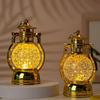 Night Lamp Vintage Simulation Flame Honeycomb Shape Decorative Wind Lantern Plastic Christmas Halloween Night Lamp