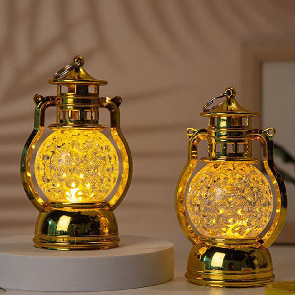 Night Lamp Vintage Simulation Flame Honeycomb Shape Decorative Wind Lantern Plastic Christmas Halloween Night Lamp