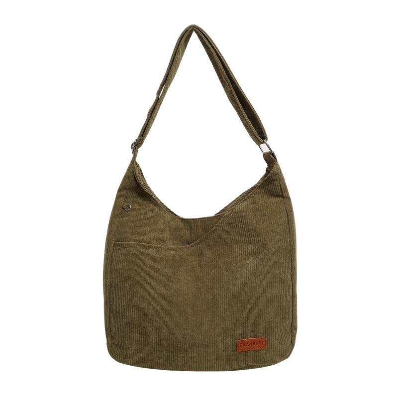 

Женская вельветовая сумка через плечо, однотонная сумка через плечо зелёный