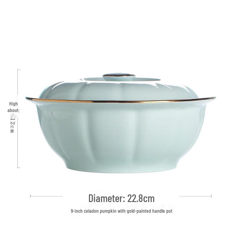 Jiucaijiang Celadon Ceramic Deep Plate