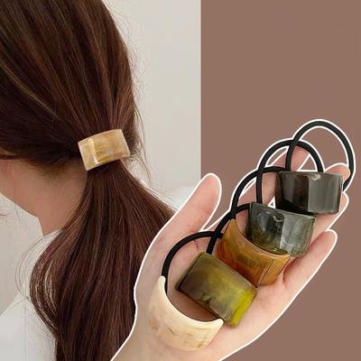 Elegantes Acetat Rechteck Haargummi Seil für Mädchen Koreanische Frauen Elastische Haarbänder Pferdeschwanz Gummiband Mode Haaraccessoires