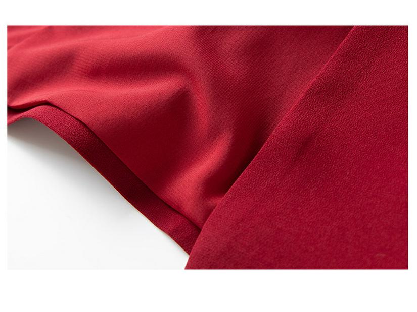 Elegant Wine Red Dress for Middle-Aged and Elderly Women - Mother of the Bride Wedding Banquet Formal Dress