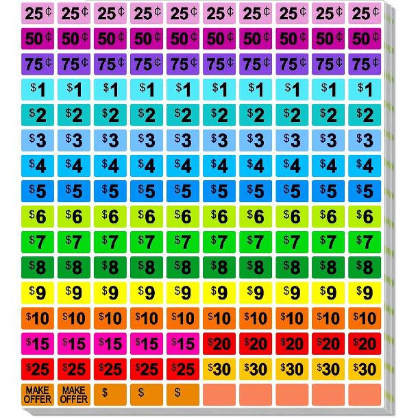 Dot Stickers 2100 Pcs, 3/4" Color Coding Labels Classroom Must Haves, Blank Garage Sale Price Stickers, Dot Round Circle Markers Sticker for