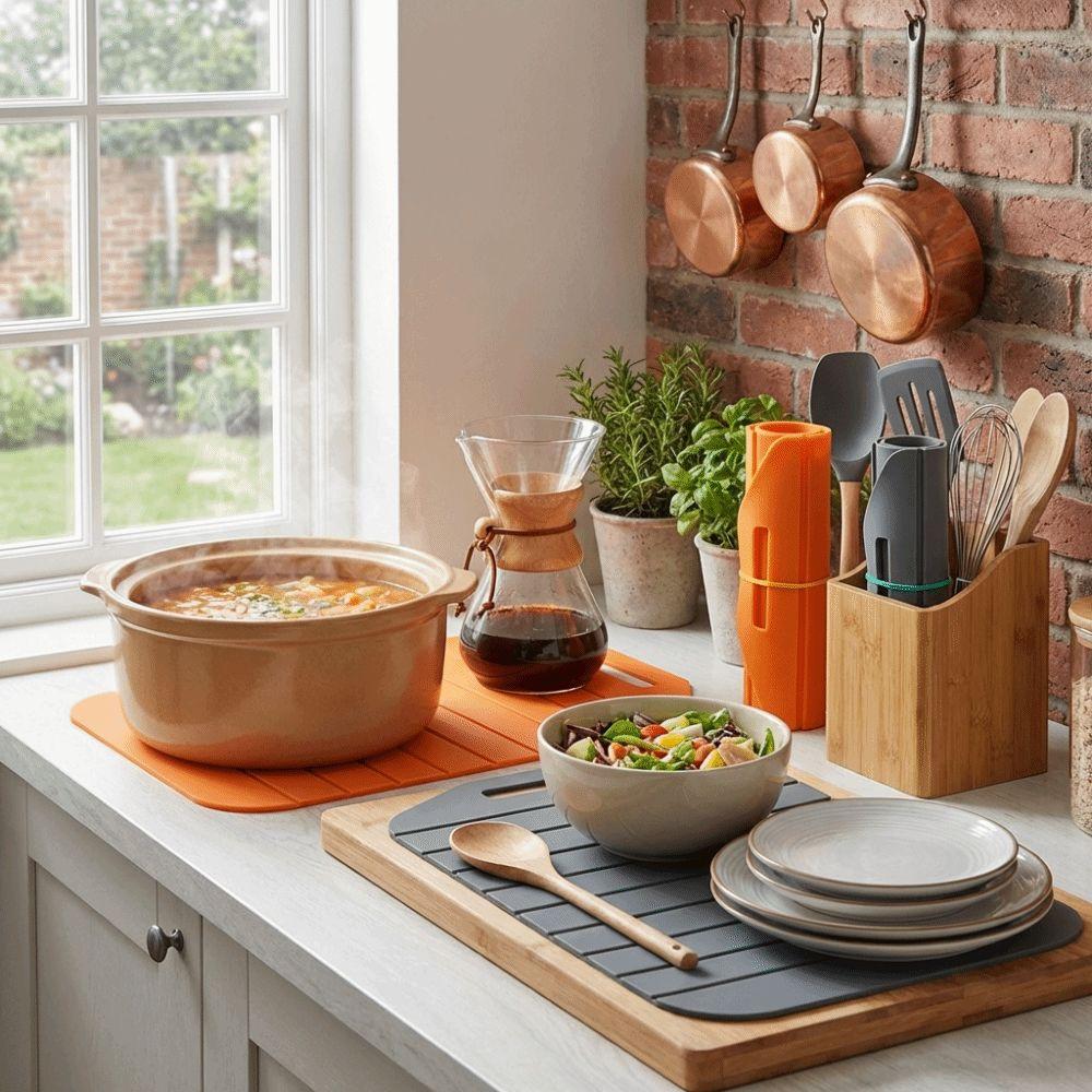 Non-Stick Folding Cutting Board Anti-Slip Food Prep Tool Silicone Cut Board  Kitchen Supplies