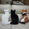 Cartoon Black Cat Throw Pillow Plush Toy Doll Three Flower Cat Doll Home Sofa Pillow Cushion Rag Doll