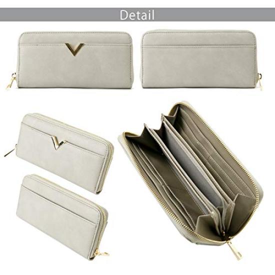 Alto Rose Long Wallet with V-shaped Metal Fittings, Sister, 160055-09, Red