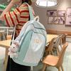 School bag girls college students new Japanese backpack high school junior high school students splicing large capacity simple backpack