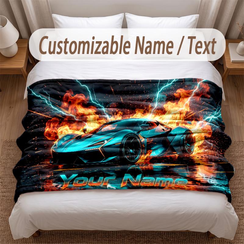Other Similar Designs Theme Soft Blanket Personalized Custom Name Text Print Warm Blanket Home Sofa Bedroom Decor