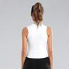 Frauen Sport Tops Zipper Ärmelloses Yoga Shirt Mädchen Quick Dry Lauf Weste Elastische Abnehmen Sportwear Gym Workout Tank Top Frau