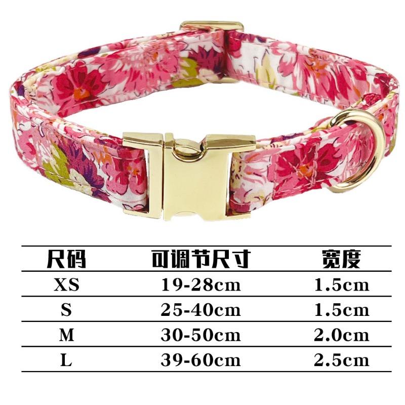 Blumen-Metallgravur Individuelles Haustierhalsband Leine für mittelgroße große Hunde Katzen