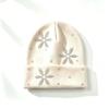 Rhinestone Children Knit Hat Knitted Fabric Snowflake Knitted Cap  Kids Winter Wear