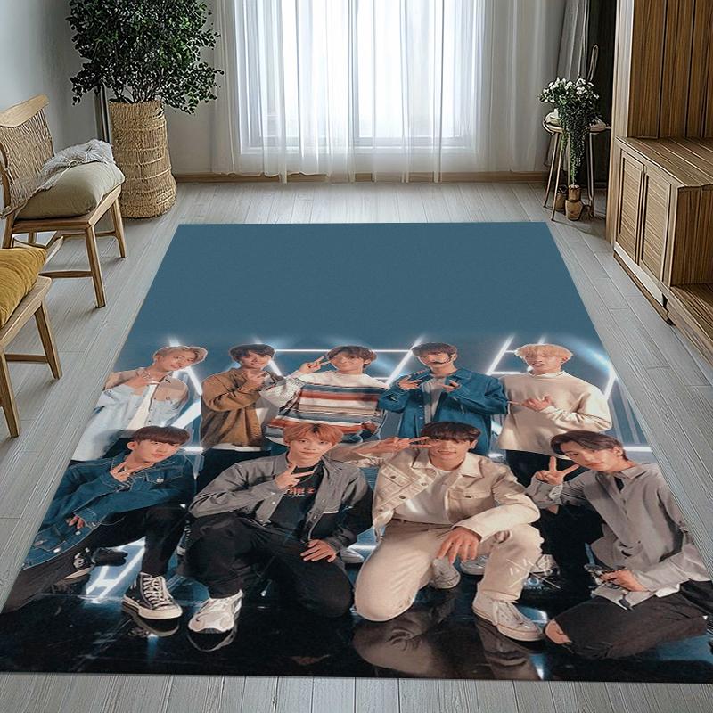 HD Stray Kids Kpop Star Living Room Non-Slip Area Rug Soft Carpet for Bedroom Kids Playroom Sofa,Home Decor Doormat Gift