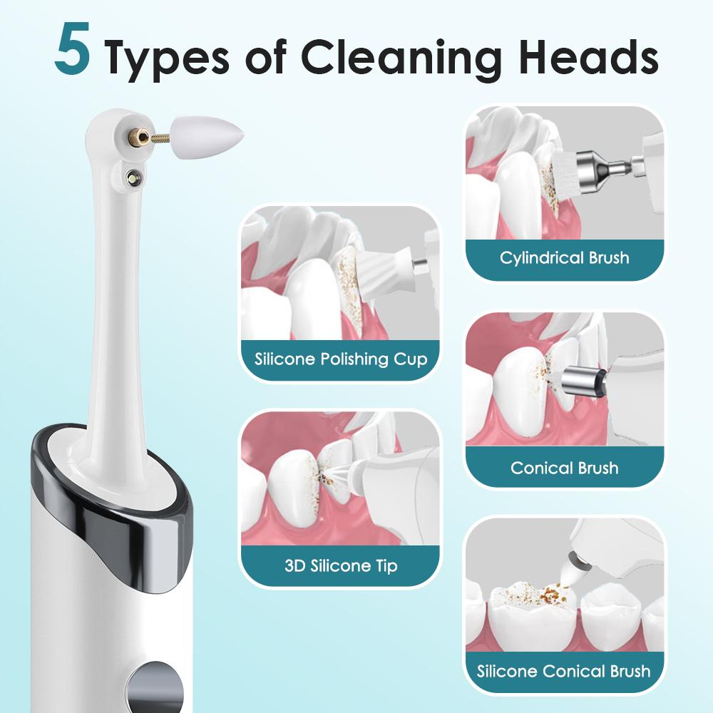 Electric Tooth Polisher Dental Scaler 5 Mode Deep Cleaning Polishing Teeth Whitening Tool Plaque Tartar Remover Tooth Cleaner