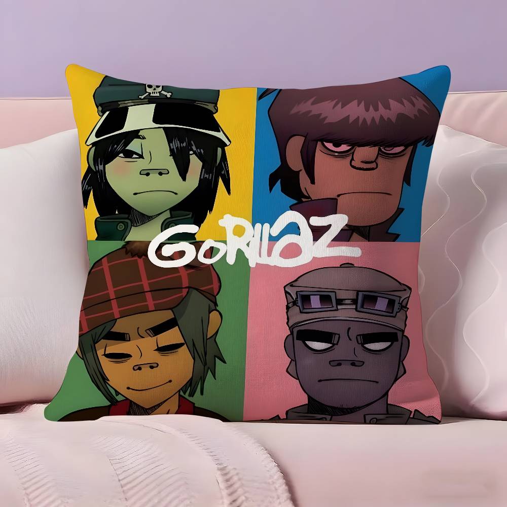 Music Prints G-Gorillaz Pillow Case Pillowcase Ultra Soft Skin Friendly Fabric Cloud Like Comfort & Concealed Zipper