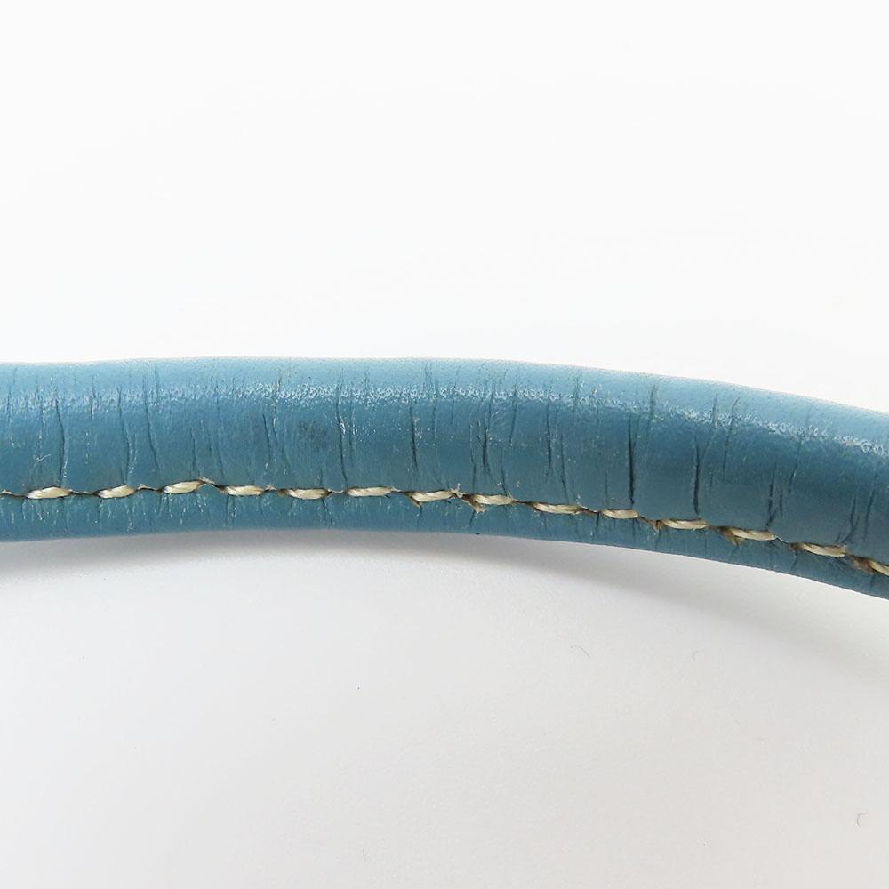 Used HERMES Shoulder Bag Alain GM Cotton/leather Beige Blue Shoulder