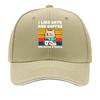 Coffee Cat Blue Scarf Retro Sunset Stripe Illustration Sandwich Baseball Cap Unisex Women Sun Cap Outdoor Workouts Hat