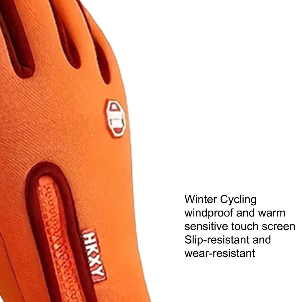 Mănuși de iarnă cu touchscreen Rezistente la vânt Căptușeală din fleece Design cu fermoar pentru Ciclism Schi Drumeții Unisex Sporturi în aer liber