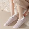 Solid Color Lamb Fleece Socks Non-slip Bottom Winter Warm Sock Sleeping Slipper Socks  Living Room
