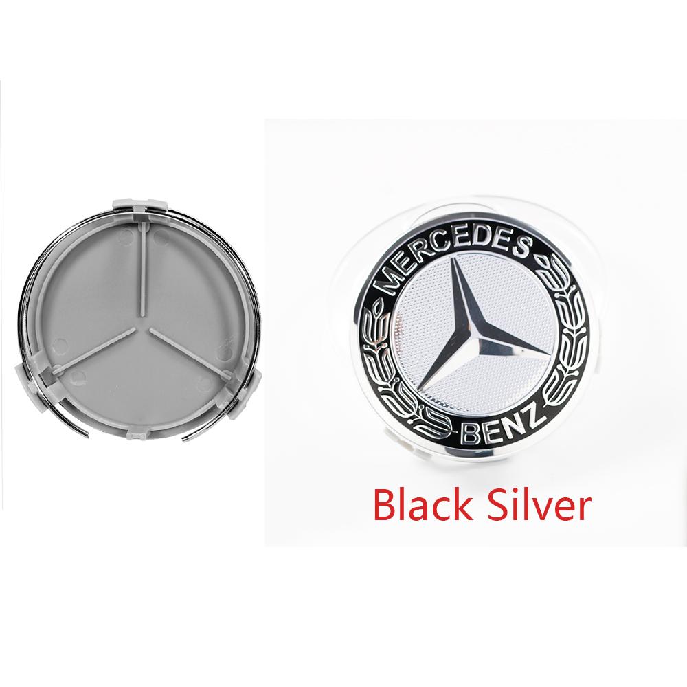 

4Pcs 75MM Black Blue Wheel Center Cap Logo Hub Cover Badge Emblem For Mercedes Benz AMG W205 W204 W202 W210 Car Accessorie