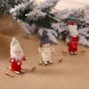 Christmas Ski Girl Doll Reusable Handmade Knitted Xmas Tree Hanging Gnome Decoration Cute Ski Figurines Decor For Festival Gift