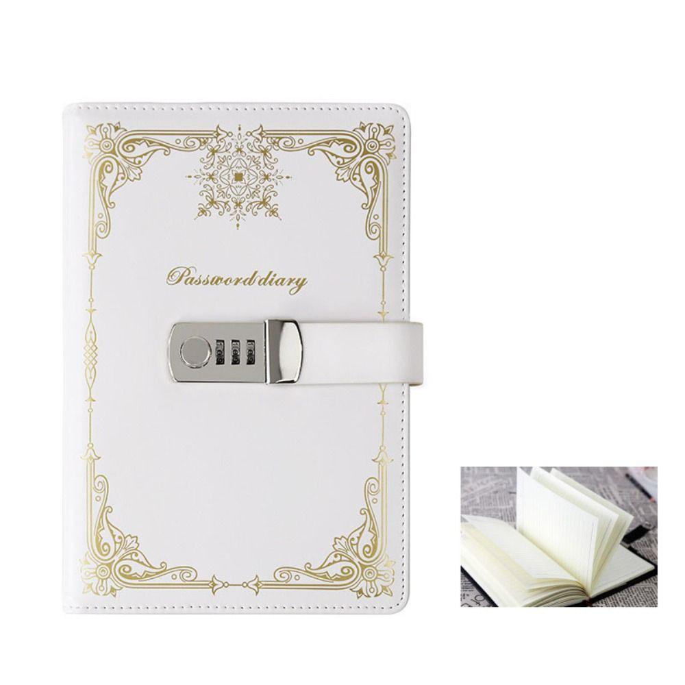 Hard Cover Journal Notebook With Lock PU Leather Personal Notebook Elegant Diary Writing Pads  Men