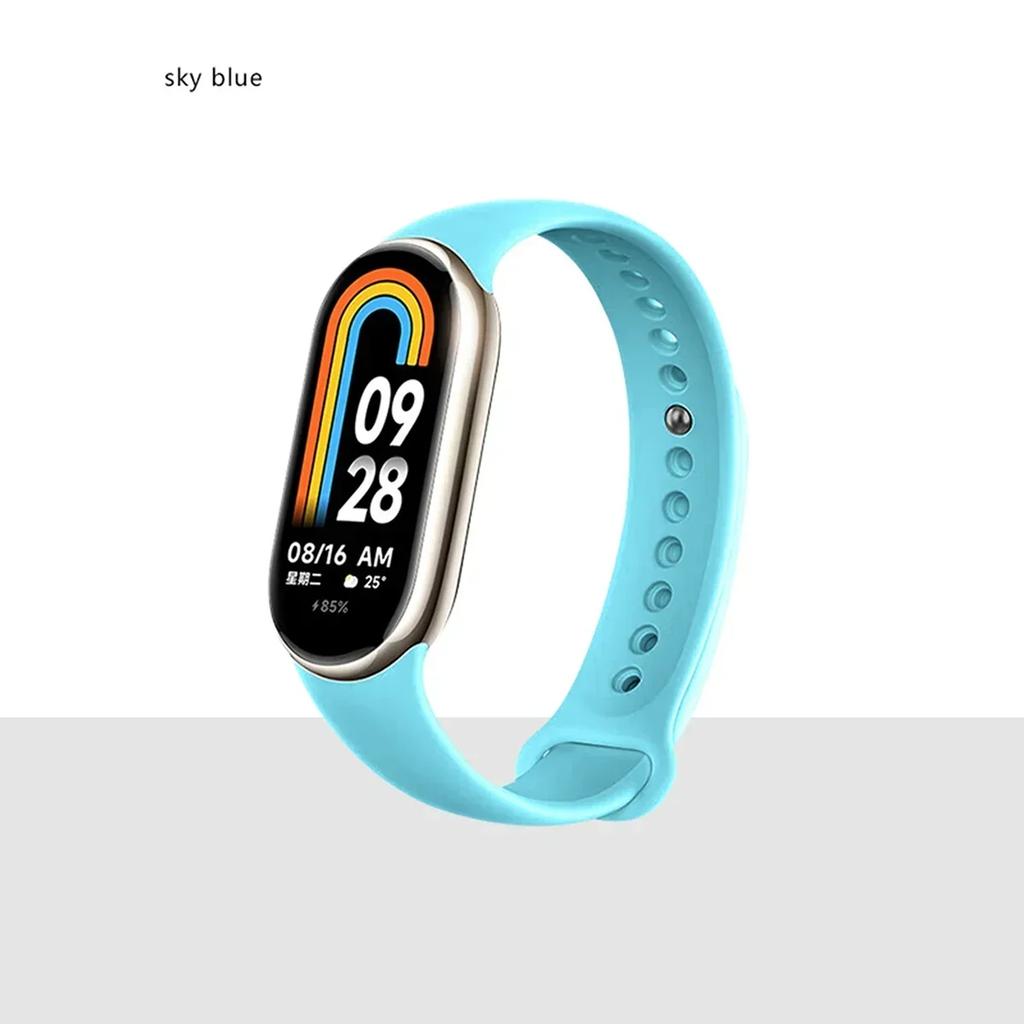 Silicone Strap for Xiaomi Mi Band 9 8 Strap NFC Sports Rubber Bracelet Wristband Pulseira Correa Smart for Mi Band 8/9 Accessory