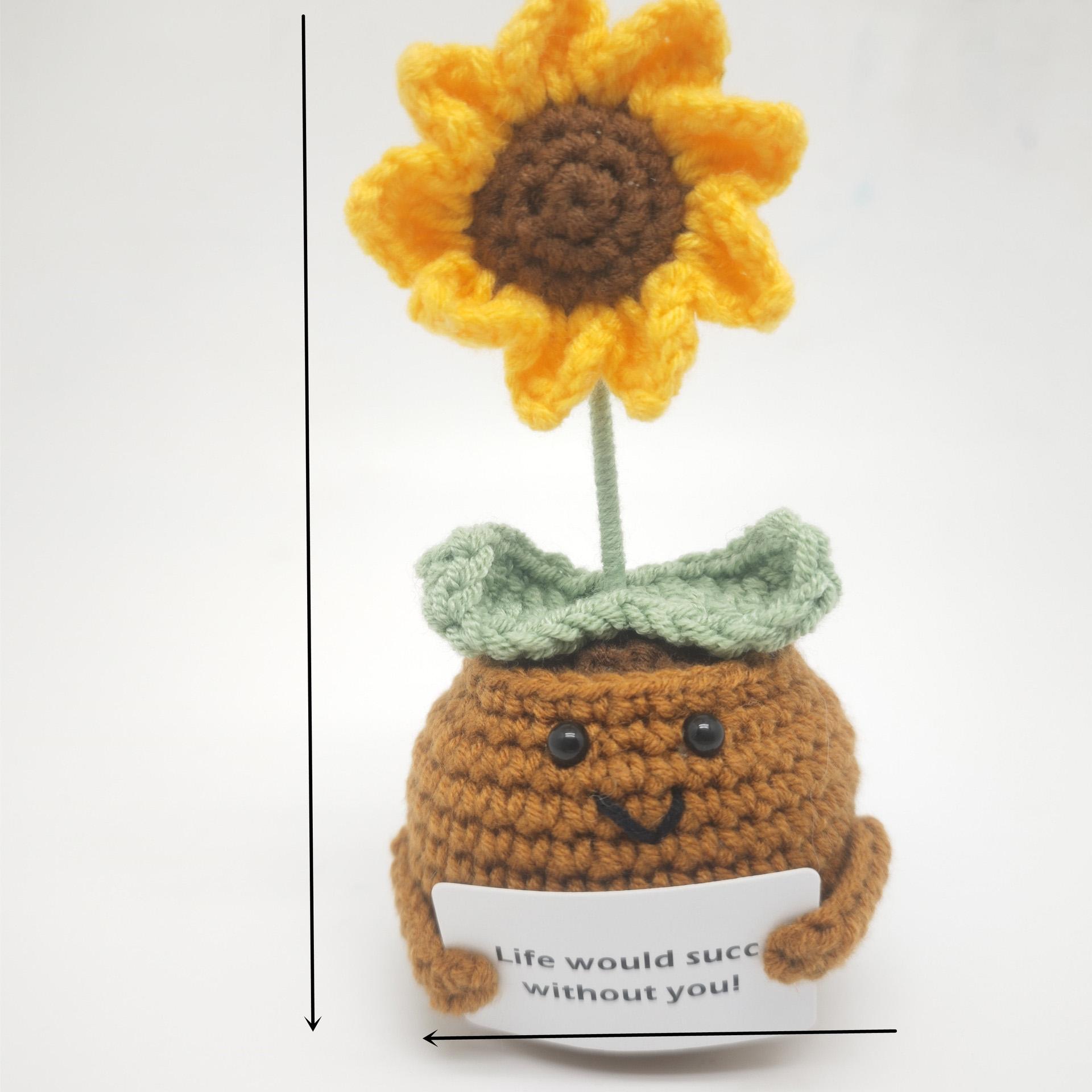 

Вязаные цветы Искусственный тюльпан в горшке Готовые Растения ручной работы Вязаный подсолнух Свадебный подарок для гостей Домашнее украшение