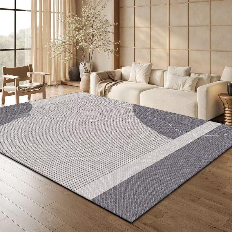Minimalism Japandi Lines Living Room Carpet - Antiskid Washable Fluffy Large Area Dining Room Rug Decoration Home Cloakroom Mat