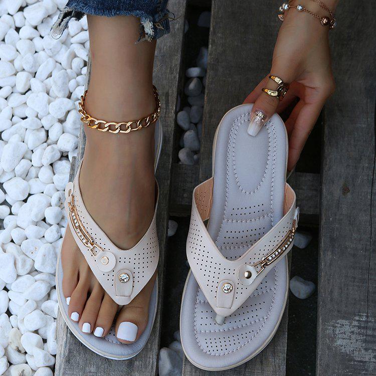 2022 Women's Metal Buckle Wedge Beach Sandals - Summer Casual Fashion