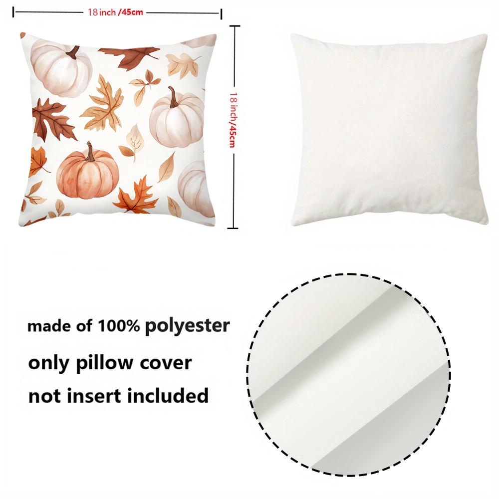 2D flat printing Autumn Pumpkins And Leaves Pattern Throw Pillows Polyester pillowcase, sofa decorative cushion cov