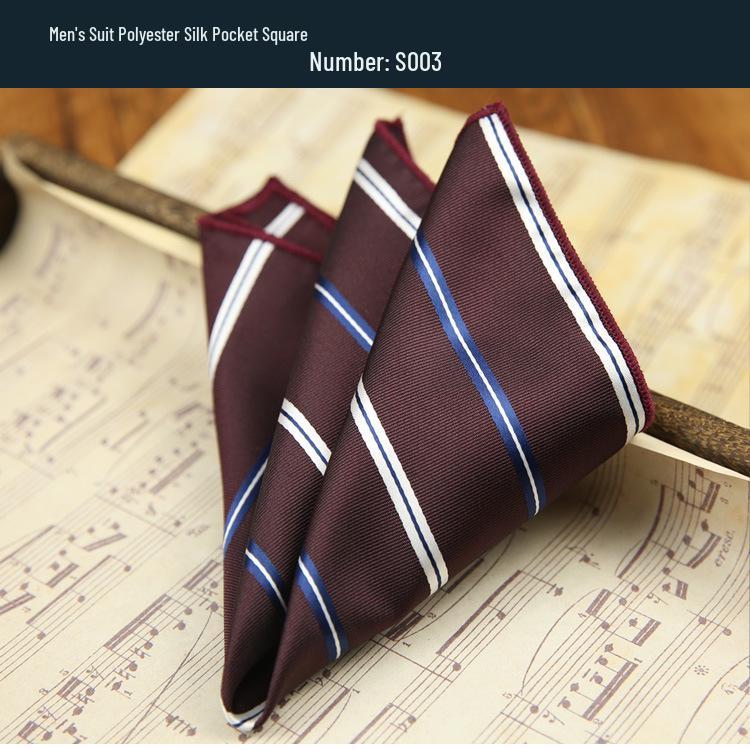 Men's Coffee Floral Pocket Square - Tuxedo Accessory with Small Pattern