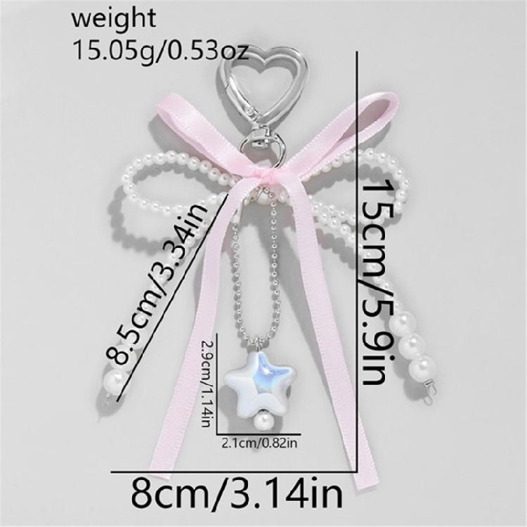 Fashionable Love Heart Bowknot Handbag Charm Stylish Keychain Pendant Keychain Ornament for Ladies and Trendy Women