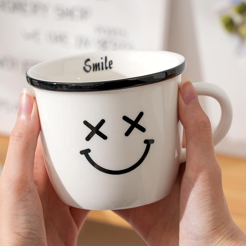 Kreative Lustige Ausdruck Keramiktasse mit Deckel Große Kapazität Kaffeetasse Für Zuhause Wohnzimmer Büro Frühstück Milchbecher