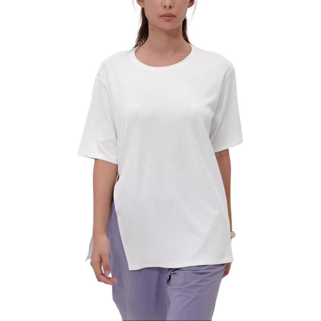 Saucony Solid Color Round Neck Short Sleeve T-Shirt Women tops Pearl-White SC1249015A-WT02