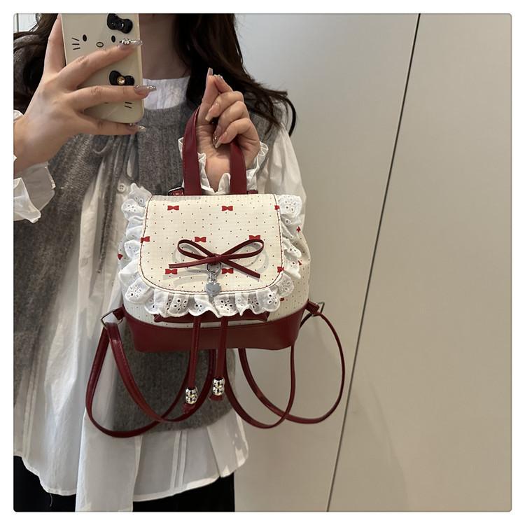 1Pc Korean Version of Fashionable Girl Style Portable Small Bag  New Lace Lace High Value Versatile Backpack