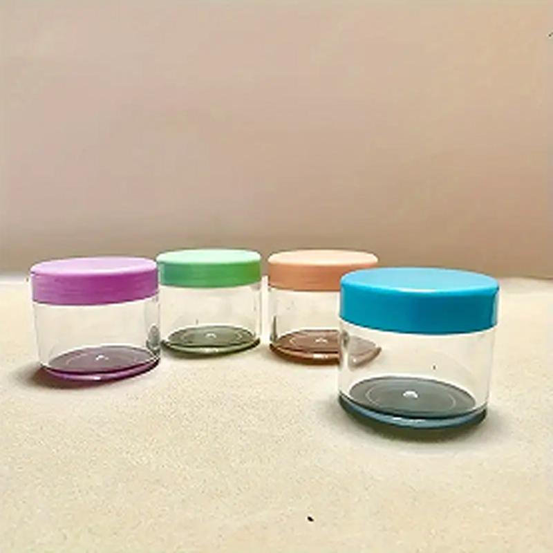 4PCS Empty 20g Travel Small Colorful Covers Clear Plastic Cosmetic Pot Jars With Lids For Face Cream Lip Balm Containers