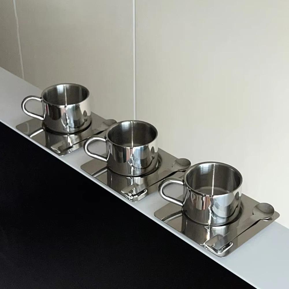 304 Stainless Steel Tea Cup Set Heat Resistant Water Cup High-end Coffee Cup Set  Restaurant